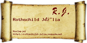 Rothschild Júlia névjegykártya